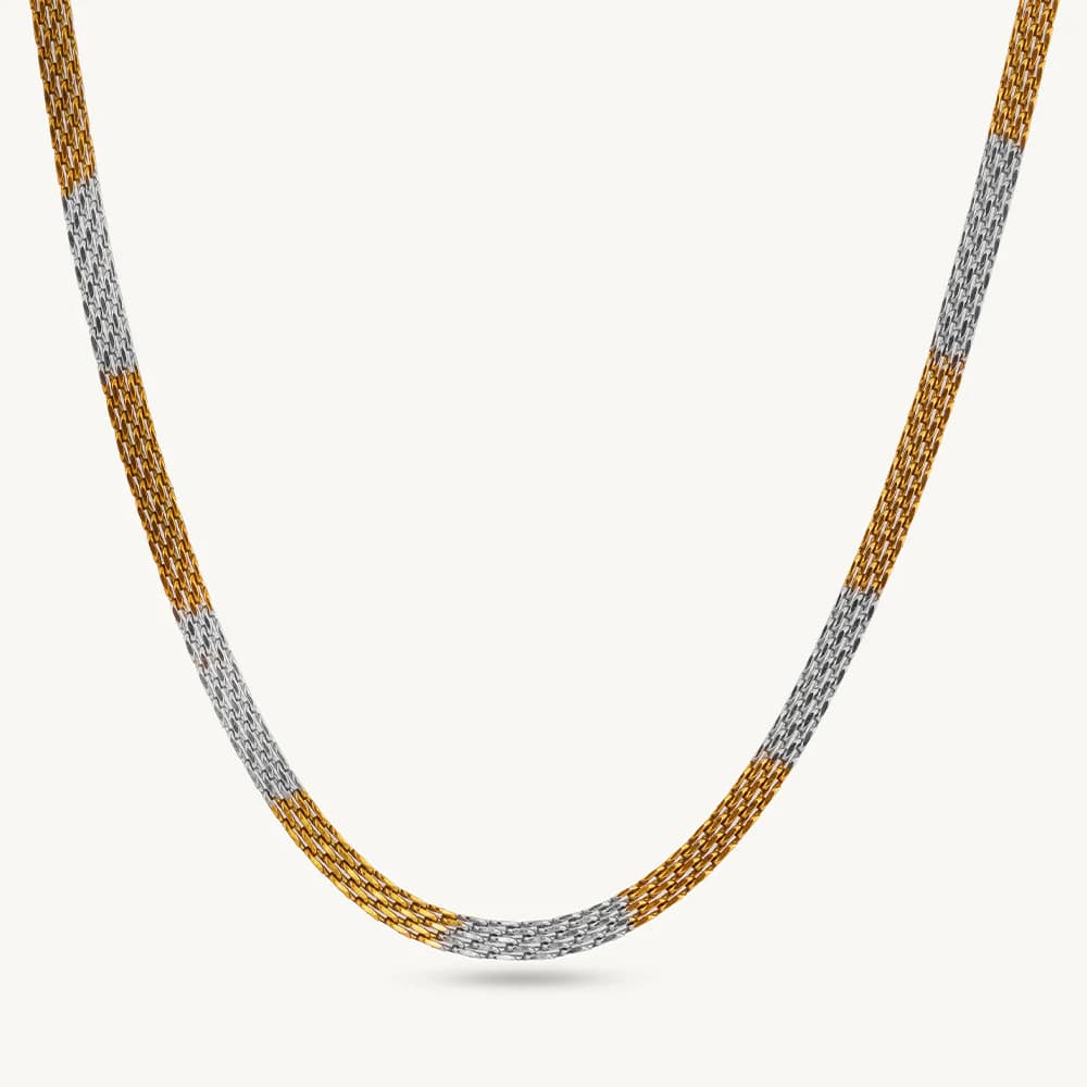 Silver-Gold Dual Chain for Men